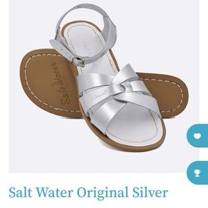 Salt Water Original Silver Kids Sandals